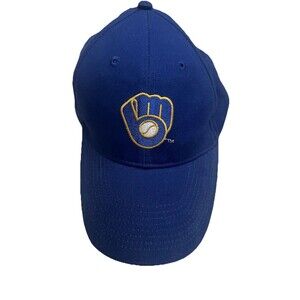Milwaukee Brewers Miller Lite Baseball Hat Blue OSFA Hook and Loop Closure